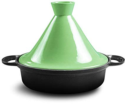 Tagine PotCast Iron Moroccan Tagine Pot, Moroccan Tagine, 3L Cast Iron Pot, Bright Color Micro Pressure Cooker, Ceramic Pot Lid, Health Cookware Green