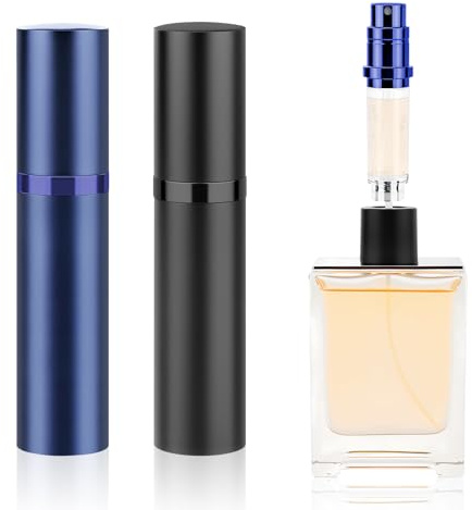 5ml Parfümzerstäuber, Parfüm Abfüller für Unterwegs,Urlaub,Business | Parfum Zerstäuber für Unterwegs (Schwarz + Dunkelviolett)