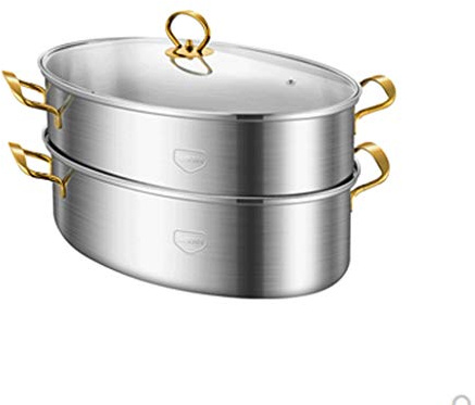 DYHWAC 38 CmStainless Steel Layer Thick Steamer Pot Soup Steam Pot Universal Cooking Pots for Induction Cooker Gas Stove Steam Pot