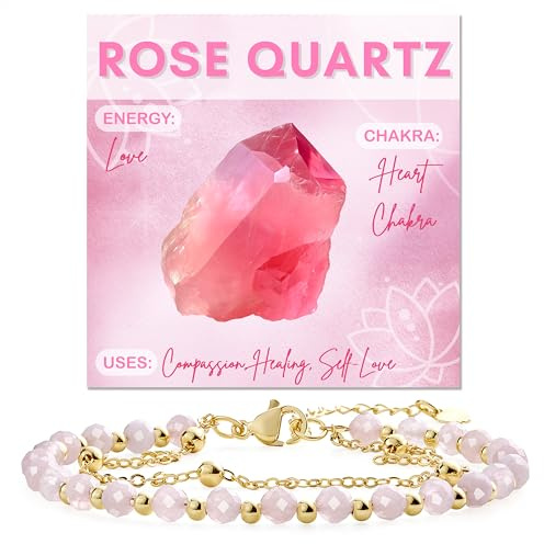 Farfume Quartz Rose Bracelet en pierres naturelles pour femme, perles en pierre naturelle de 4 mm, gemmes travaillées à la main, bijoux idéaux en guise de cadeau
