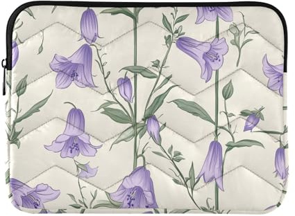 Laptop Sleeve Case 13-14 Inch Polyester Laptop Sleeve Bag Campanula Rotundifolia Flowers Computer Sleeve with Zipper for Work Travel