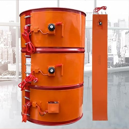 Termostato ajustable, calentador de tambor de metal, 30 ℃-150 ℃, correa de calefacción de goma de silicona para barril de aceite de 100 L, solución eficiente de calefacción de cubo y barril de grasa