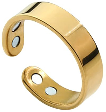 CHANGYUE Dispositifs anti-ronflements, bague magnétique anti-refuge pour hommes femmes, traitement de l'acupression des anneaux anti-refuge (doré)