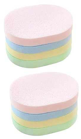 CLISPEED 8Pcs Thickened Facial Cleaning Sponges Makeup Remover Pads for Gentle Exfoliating and Deep Oil Removal Soft Face Skin Care Pads Random Colors for Daily Washing and Random Color