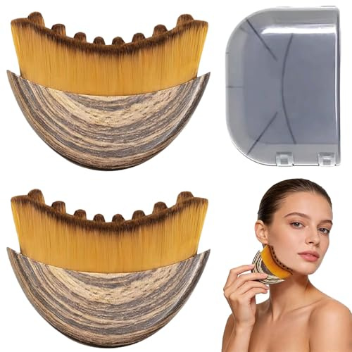 2 Pezzi Spazzola per Contorno Linfatico, Drainage Face Brush, Spazzola Viso a Secco per Alleviare con l'affaticamento, Scolpire il Viso, Mento e Mascella