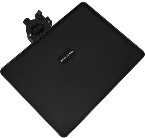 NULYLU Soundkartenfach Mikrofonständerablage aus Kunststoff Mittlere Größe 22X165cm Schwarz Aufsteckbar für Mikrofon und Notenständer Belastbar bis 3 kg Ablage für Live Übertragungen