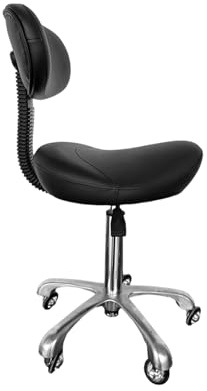 Sadelpall, ergonomiskt utformad sadelstol, Vridbar justerbar rullning, 440 lbs viktkapacitet, for stylister och tandläkare