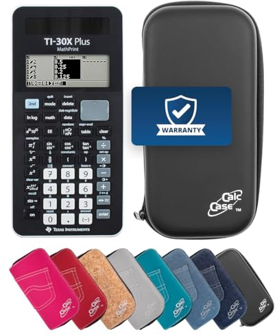 Texas Instruments TI-30X Plus MathPrint Taschenrechner – wissenschaftlicher Schulrechner für Sek I & II, Abitur/IQB zugelassen, mit CalcCase Schutztasche schwarz (Schwarz)