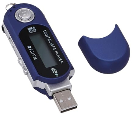 Plyisty Lettore MP3 Portatile retrò USB 2.0 con Display LCD e Auricolari, Dispositivo Audio Musicale Digitale Alimentato a Batteria AA, Supporta Memoria Espandibile da 32 GB (BLUE)