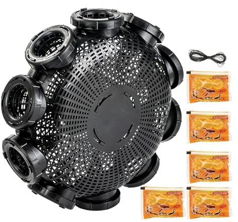 Crab Trap Fishing - Mesh Cage Escape Proof Multi Hole | Fiskfälla För Kräftor Ålräkor Med 10 Håls Inlopp Fiske Efter Saltvatten Sötvattenflod L