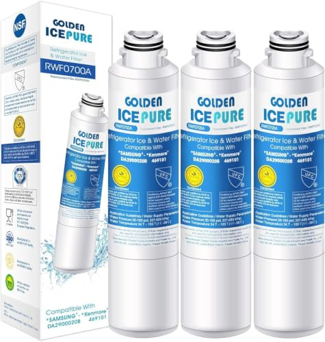 GOLDEN ICEPURE Filtre à Eau pour Réfrigérateur, Compatible avec Samsung DA29-00020B, DA29-00020A, HAF-CIN EXP, Kenmore 46-9101, DA29-00019A, DA97-08043ABC, DA97-08006, HDX-FMS-2 Filtre Frigo 3 Pièces