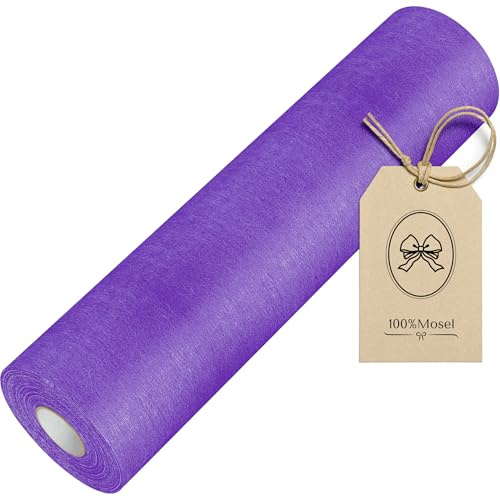 100%Mosel Vlies Tischläufer, in Lila (30 cm x 25 m), dekoratives Tischband, edle Tischdeko für Geburtstage & Hochzeiten, Bunte Dekoration zu besonderen Anlässen