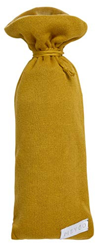 Meyco Baby Wärmflaschenbezug 13x35cm Knit Basic Strick Baumwolle Ockergelb | 100 % Baumwolle, Wärmflaschenhülle, kuschelig weich, praktischer Kordelzug, für runde Wärmflasche, pflegeleicht
