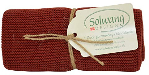 Solwang Handtuch gestrickt in gebranntem Rot, 32 x 47 cm