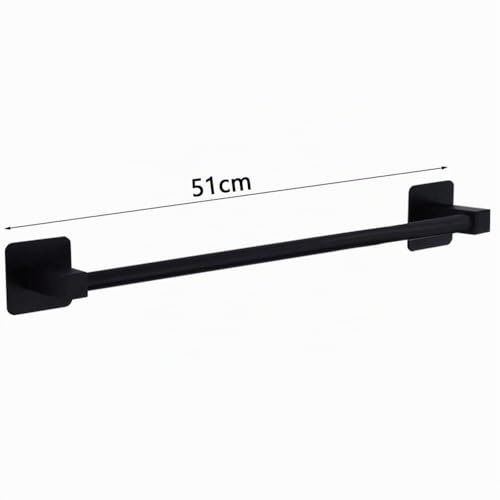 Poste de Toalla, Soporte de Toalla de Acero Inoxidable, Accesorio de baño Negro 50cm
