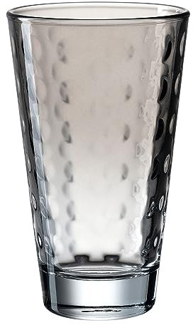 Leonardo Optic 025899 - Bicchiere da long drink lavabile in lavastoviglie, in vetro colorato, 300 ml, colore: Grigio