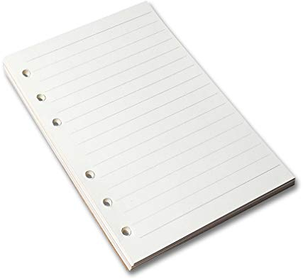Inserts Lignés Pour Classeur Personnel - 95 Mm X 170 Mm, 3,75 X 6,75″ / 10 X 18 cm - Feuilles Mobiles Lignées Épaisses De 120 GSM, 6 Trous, 100 Feuilles - 200 Pages Lignées.