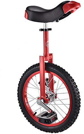Einrad 16/18 Zoll Einräder Für Kinder, Einrad Balance-Übungs-Spaßfahrrad Fitness-Scooter Zirkus, Verstellbarer Sitz, Lasten 150Kg,Rot,18in
