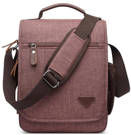 DORRISO Mode Umhängetasche Herren Schultertasche Elegante Schultertaschen für 12.9 Zoll Laptop Kuriertasche Männer Casual Reise Schule Schultertasche Herren Kuriertasche Braun