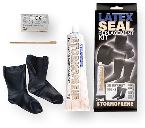 Kit di sostituzione della calza in lattice per muta stagna con adesivo a contatto di grado marino Stormoprene - Soluzione di riparazione impermeabile di livello professionale