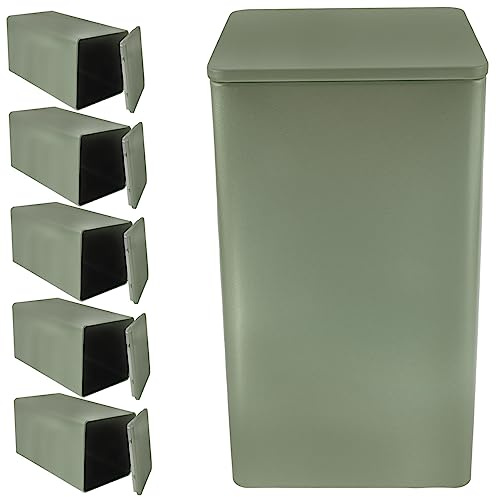 Cabilock 6pcs Tinplate Tea Storage Jars Set Airtight Tea Canisters with Easy Access Lid Keeps Food Dry for Kitchen and Coffee Bar Storage