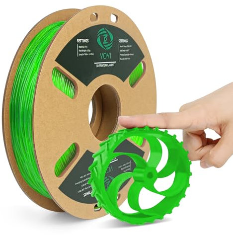 YOYI YOYI TPU Filament 1.75 mm, 3D Drucker Filament, Flexibles TPU Filament, TPU 95A, Maßhaltigkeit +/- 0.02 mm, 0.5 kg, Grün