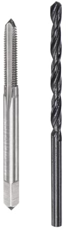 sourcing map Ensemble de tarauds et forets métriques M3 x 0,6 et foret hélicoïdal en oxyde noir de 2,9 mm, kit d'outils de réparation pour tarauds et tarauds