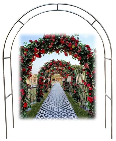 DIY Rosenbogen Torbogen Gartenbogen Aus Edelstahl 1,2/1,5/1,8/2/2,2/2,4/2,6/2,8/3/3,5/4/4,5/5 M (3,9–16FT), Pflanzen Zur Unterstützung, Freistehend Rosengestell Für Garten Dekoration(Color:19mm,Size:1