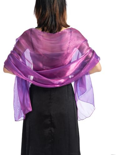 Asudaro Damen Abendschal Tücher Wraps für Abendkleider, Brautschal Seidenschal Schultertuch Halstuch Elegant Braut Stola Schal für Hochzeit Kleid Seide Soft Holiday Party Dating & Banquet lila