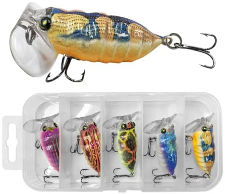 HOUSON 5 PCS Elritze Köder Kit, Angelköder künstlicher bionischer starrer Köder Forellenköder Künstlicher Kunstköder für Salzwasser Süßwasser Forelle Barsch