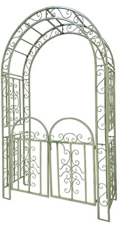 Yajuer Gartenbogen-Spalier, Metallbogen für den Außenbereich, extra großer Bogen für Rasen, Brautparty, Zeremonie, Dekoration, Kletterpflanzen, Rosen, Terrasse (Color : White)