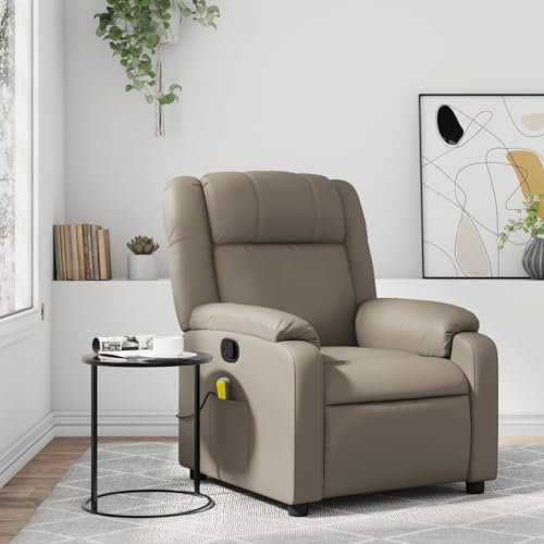 Homgoday Massagesessel Fernsehsessel Relaxsessel mit Liegefunktion Ruhesessel Liegesessel TV Sessel Verstellbare Rückenlehne, für Wohnzimmer Cappuccino-Braun Kunstleder