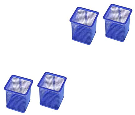 SEWACC 4stücke Metall Stifthalter Mesh Schreibwaren Organizer Blau Robuster Stift-organizer Für Schreibtisch Platzsparend Für Schule Und Büro