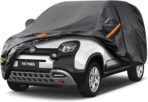 Kayme Telo Copriauto da Esterno, Compatibile con Fiat Panda (2011-2025), Copertura a 7 Starti per Impermeabile Anti UV Anti Vento Antipolvere, Telo Copri con Cerniera e in Cotone.