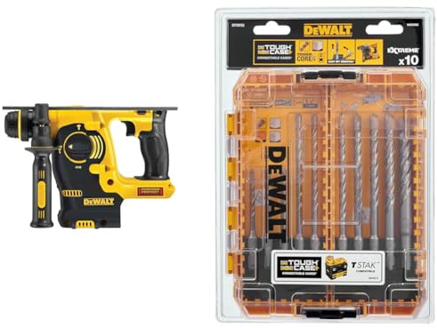 DEWALT DCH253N-XJ 18V XR Lithium-Ion SDS Plus Body Only Rotary Hammer Drill, Yellow/Black, 4.17 cm*13.07 cm*8.66 cm + Suitable Power Tool Accessory