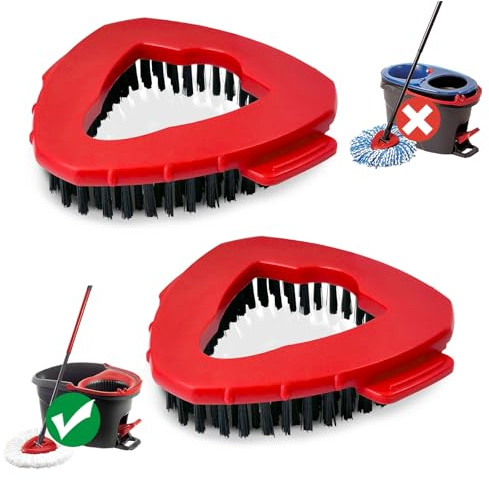 2 Pcs Scrub Brush Mop Head for Vlieda EasyWring 1 Tank System | Hard Bristle, Cleaning Brush for Bathroom Garage Kitchen Wall