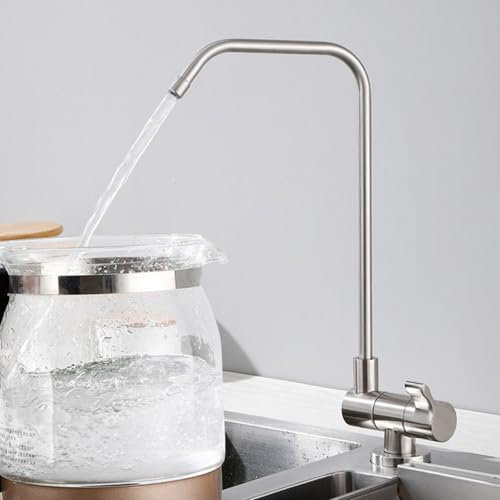 Wasserhahn Küche Umkehrosmose Vorfenster Küchenarmatur 360° Drehbarer Spülenarmatur Klappbar Messing,Gebürstet