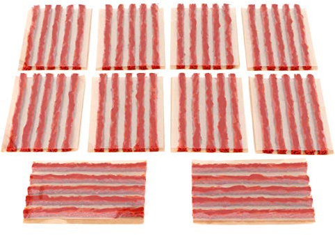 CYSFETENA 50 Stück Reifen Reparaturstopfen 100x6mm, Tubeless Reifenreparaturset für Auto Motorrad, Gummi Dichtungsstreifen für Reifenpannenset & Reifenreparaturset Motorrad (braun)