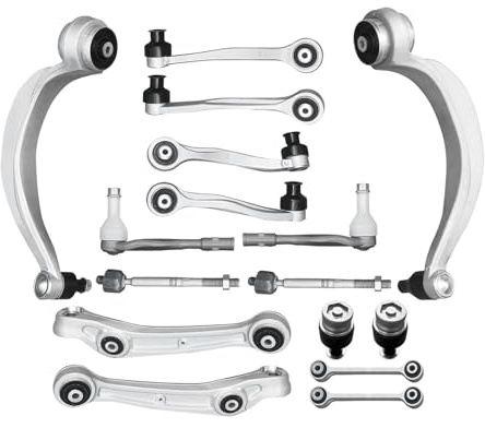 Kit de 16 brazos de control delanteros superiores inferiores para Audi A8 Quattro 2011-2016 | Con kit de suspensión de rótula 4H0407689A 4H0407151A 4H0407506E 4H0407505E 4H0407693F