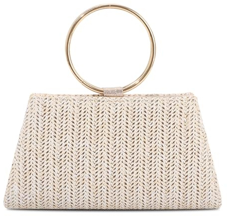 Ynport Crefreak Damen Stroh Handtasche Abendtasche Clutch Geldbörsen Armband Mode Sommer Strand Tote Stroh Umhängetasche Top Griff Umhängetasche