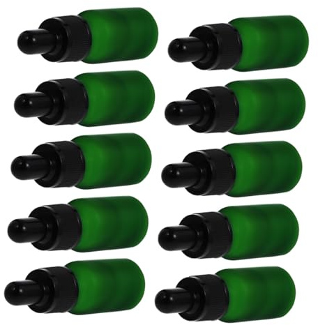 VICASKY 10 botellas de cristal de almacenamiento de viaje creativas para aceites esenciales, dispensador de líquido de fugas heladas para el hogar y proyectos de bricolaje