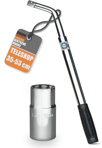 bonsport Teleskop Radmutternschlüssel Auto 17/19mm - Radschlüssel ausziehbar - 1/2 Zoll Radschraubenschlüssel Reifenwechsel Schlüssel
