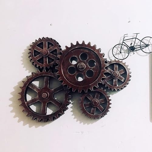 DUOAZJL Scultura Ornamentale Artistica, Decorazione Da Parete, Steampunk In Legno Vintage, Grande Decorazione Da Parete, Modelli Di Ingranaggi Vintage(B)
