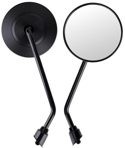 Cretassion Rétroviseurs Latéraux de Moto E9 Homologué, 1 Paire Ronde Rétroviseurs Moto Universels, Réglable Rétroviseur Latéral M10 pour Scooter Moto Quad ATV
