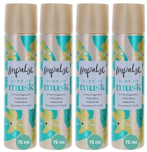 Impulse Body Spray for Women – Hint of Musk, 75ml – Long-Lasting Freshness with Subtle, Sophisticated Scent for Everyday Confidence,pack of 4