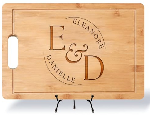 Tabla de cortar de bambú grabada personalizada, tabla de cocina decorativa para queso, carne y verduras, regalo de cumpleaños personalizado para él, ella, familia o amigos