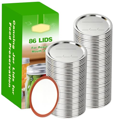 86PCS Canning Lids for Mason Regular Mouth 70mm | Jars Lids for Canning Food, Fruits, DIY Jam, Regular Mouth Jar