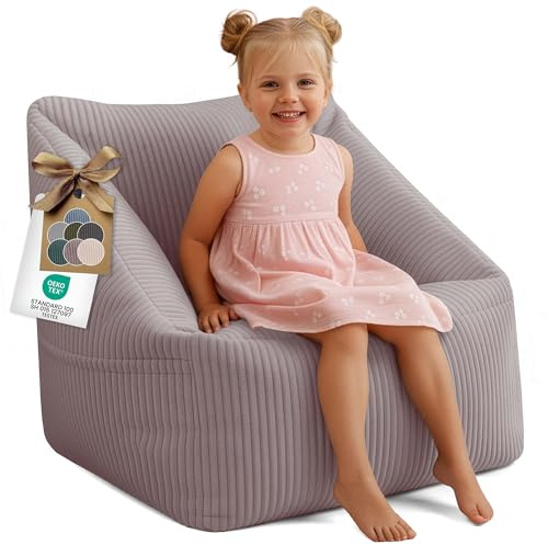 DreamRoots Kindersessel Cord, Sitzsack, Hellrosa, Silver Pink