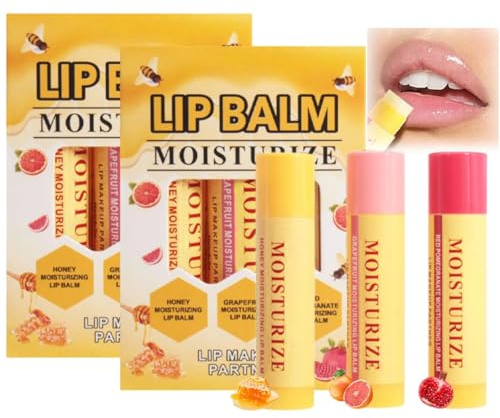 Lippenpflege Set, 3 Stück Lippenpflegestift mit Honig, Lang Anhaltend Lippenstift, Feuchtigkeitsspendend Lippenbalsam, Lip Balm, Lippenpflege für Sehr Trockene, Geschenkset für Frauen (2Pcs)