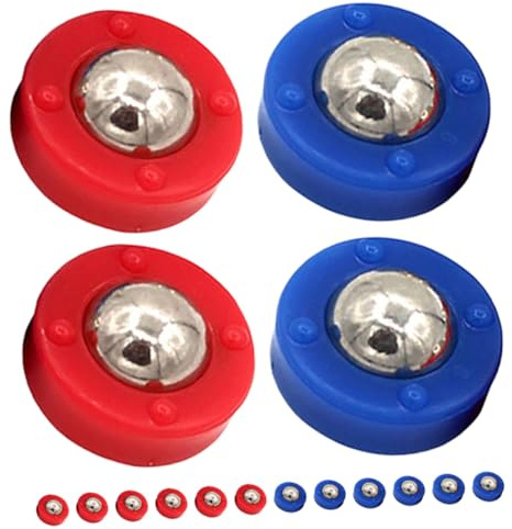 TOGEVAL Juego de Tejo de Mesa 16 Piezas Cuentas Rodantes de Acero y Plástico Seguro Mini Discos de Tejo Interior para Niños Azul y Rojo Accesorios de Juego Portátil